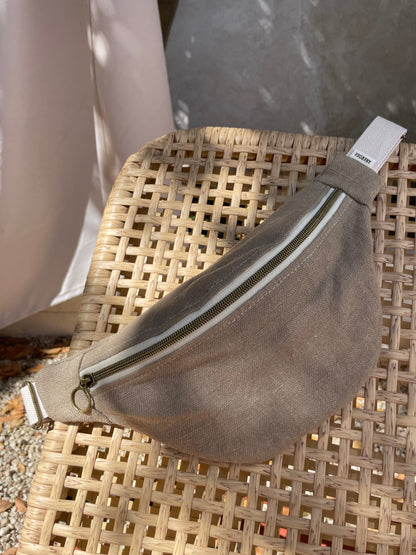 Banane en lin taupe